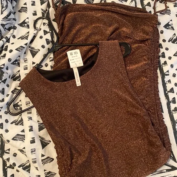 Tiger lily Sparkly copper dress with draw strings - Picture 2 of 6